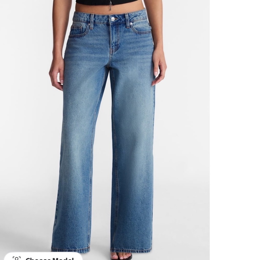 No Boundaries Women Low Rise Baggy Jeans Medium Tint Wash Star Pocket Size 6